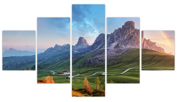 Obraz duhy nad skalisky (125x70 cm)