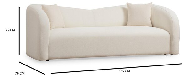 Pohovka trojsedačka Asenotto (krémová). Akce -25%