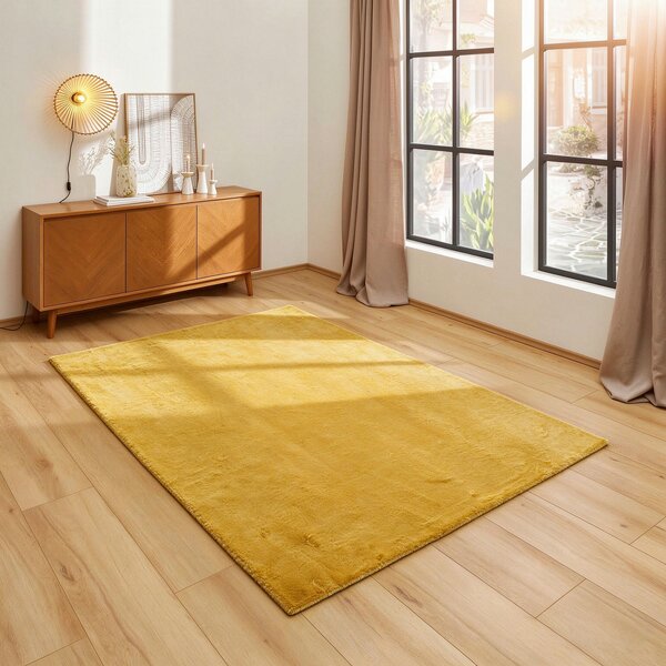 KOŽEŠINOVÝ KOBEREC, 120/160 cm, žlutá Boxxx - Kůže