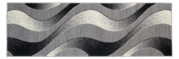 Chemex Moderní koberec Tap - vlnky 5 - šedý/bílý Rozměr koberce: 70x200 cm