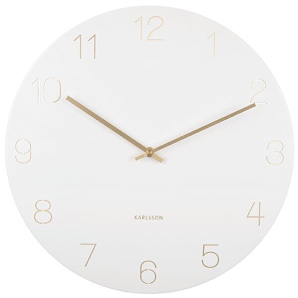 Present time Bílé kovové nástěnné hodiny Charmie 40 cm