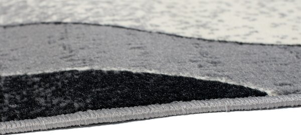 Chemex Moderní koberec Tap - vlnky 5 - šedý/bílý Rozměr koberce: 70x200 cm