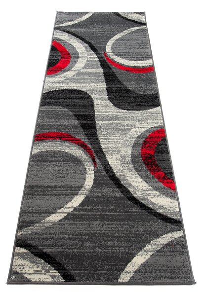 Moderní koberec Tap - geometrické tvary 3 - šedý/červený Rozměr koberce: 180x250 cm
