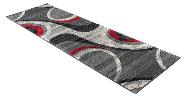 Moderní koberec Tap - geometrické tvary 3 - šedý/červený Rozměr koberce: 180x250 cm