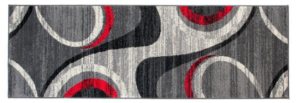 Moderní koberec Tap - geometrické tvary 3 - šedý/červený Rozměr koberce: 180x250 cm