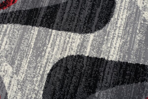 Moderní koberec Tap - geometrické tvary 3 - šedý/červený Rozměr koberce: 180x250 cm