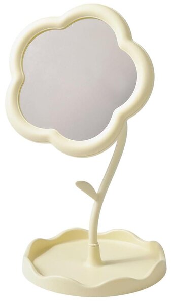 Zrcadlo na make-up ve tvaru květiny – přenosné, dekorativní stojací zrcadlo – 29,5 x 15,5 cm