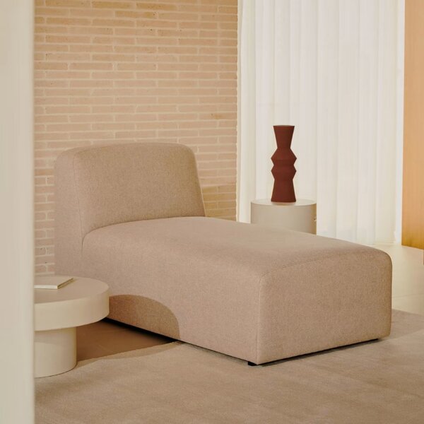 Béžová látková lenoška Kave Home Neom 152 cm