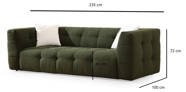 Pohovka trojsedačka Cadellona (zelená). Akce -25%