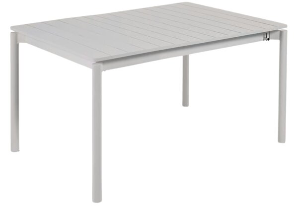 Světle šedý kovový zahradní rozkládací stůl Kave Home Zaltana 140/200 x 90 cm