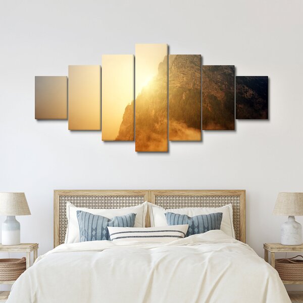 Obraz hory v mlze (210x100 cm)