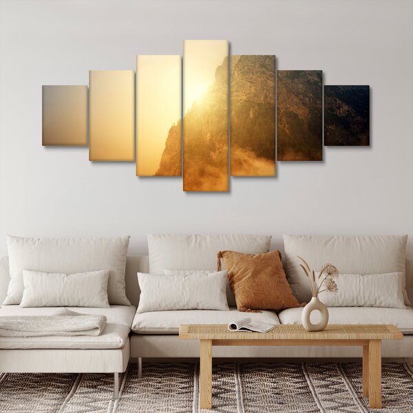 Obraz hory v mlze (210x100 cm)