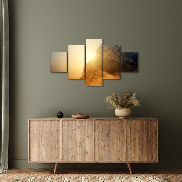 Obraz hory v mlze (125x70 cm)