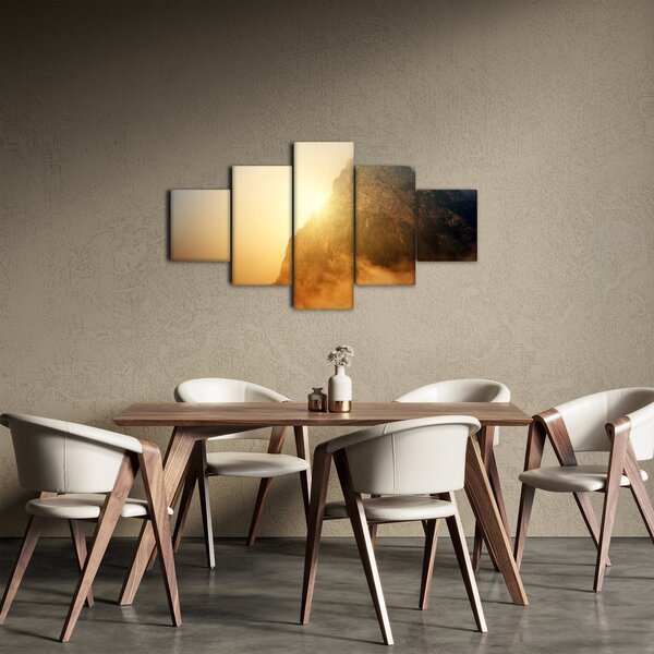 Obraz hory v mlze (125x70 cm)
