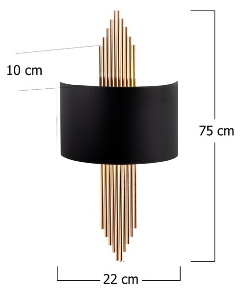 ASIR Nástěnné osvětlení 617 černá měděná