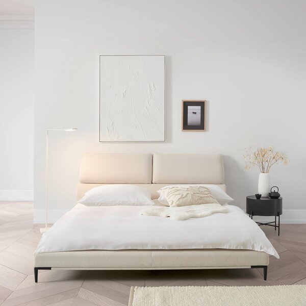 ČALOUNĚNÁ POSTEL, 180/200 cm, krémová Livetastic - Online Only postele, Online Only