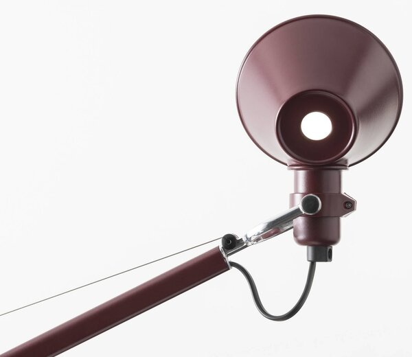 Artemide Stolní lampa Tolomeo Micro, rubínově červená, výška 73 cm, Červená, Obývací pokoj / jídelna, Hliník, Design, Stolní lampa