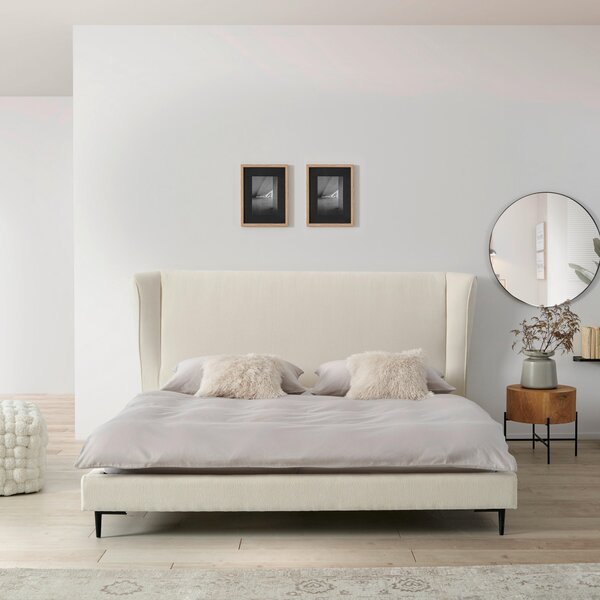 ČALOUNĚNÁ POSTEL, 180/200 cm, bílá Livetastic - Online Only postele, Online Only