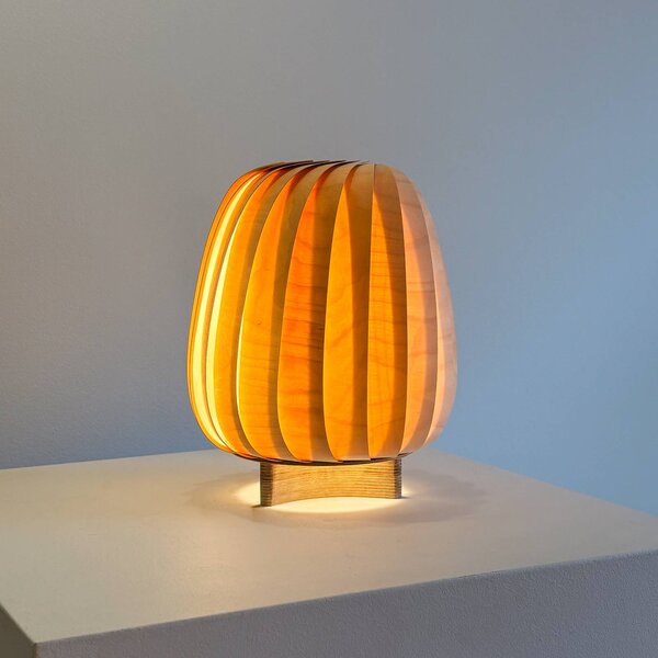 Tom Rossau Stolní lampa ST906, bříza, výška 31 cm, dřevo, E27, Světlé dřevo, Obývací pokoj / jídelna, Dřevo, Skandinávský