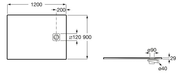 Roca Magma obdélníková sprchová vanička 120x90 cm béžová APE014B038403650