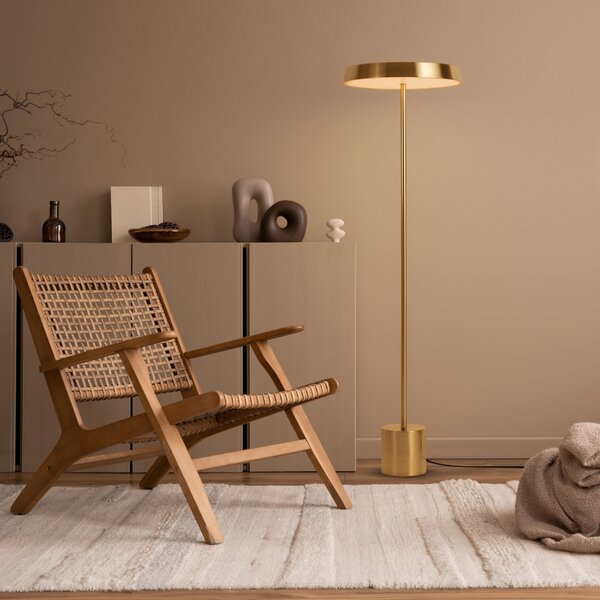 -25 % Dny MOMENTI– Zlatá kovová stojací LED lampa Nova Luce Vetro 136 cm