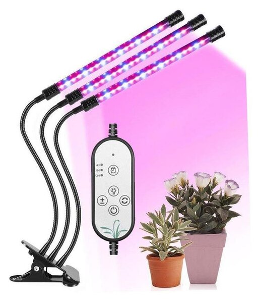 Hadex - LED Stmívatelná stolní lampa s klipem pro pěstování rostlin LED/12W/5V HD0428
