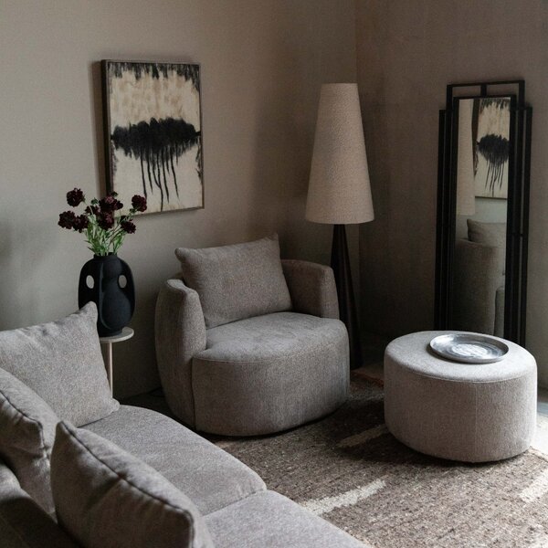 Béžové čalouněné lounge křeslo DUTCHBONE ROCCA