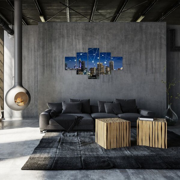 Obraz - Velkoměsto v noci (125x70 cm)