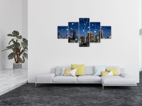 Obraz - Velkoměsto v noci (125x70 cm)