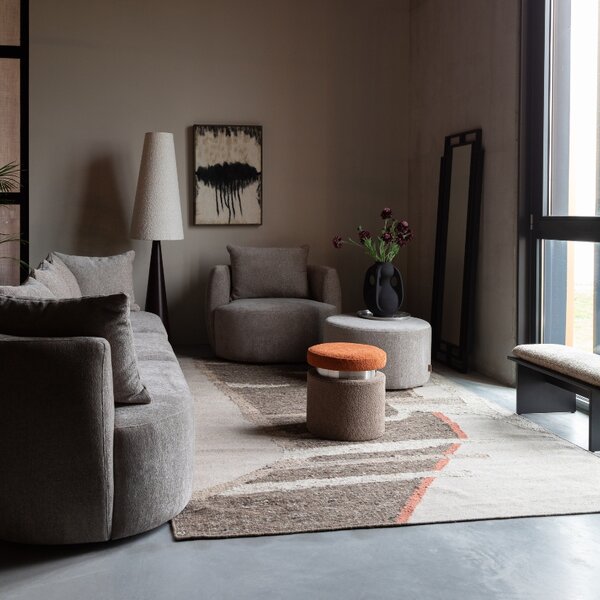 Béžové čalouněné lounge křeslo DUTCHBONE ROCCA
