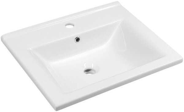 Aqualine Zuno umyvadlo 55x45 cm obdélníkový klasický-nábytkový bílá lesk 9055