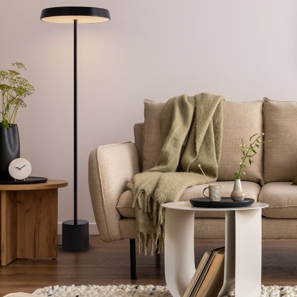 Černá kovová stojací LED lampa Nova Luce Vetro 136 cm