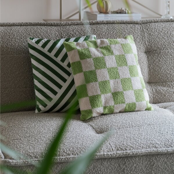 White Label Zeleno-bílý polštář WLL PEX 40 x 40 cm