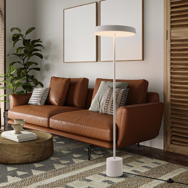 -25 % Dny MOMENTI– Bílá kovová stojací LED lampa Nova Luce Vetro 136 cm