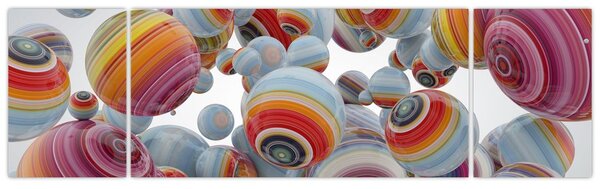 Obraz malovaných koulí (170x50 cm)