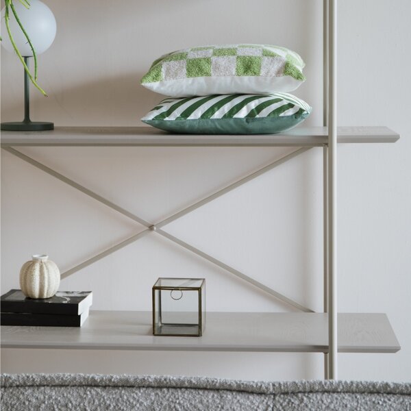 White Label Zeleno-bílý polštář WLL PEX 40 x 40 cm
