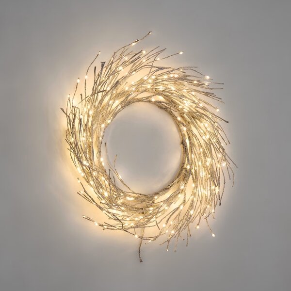 Stříbrný vánoční LED věnec Kave Home Bria 60 cm