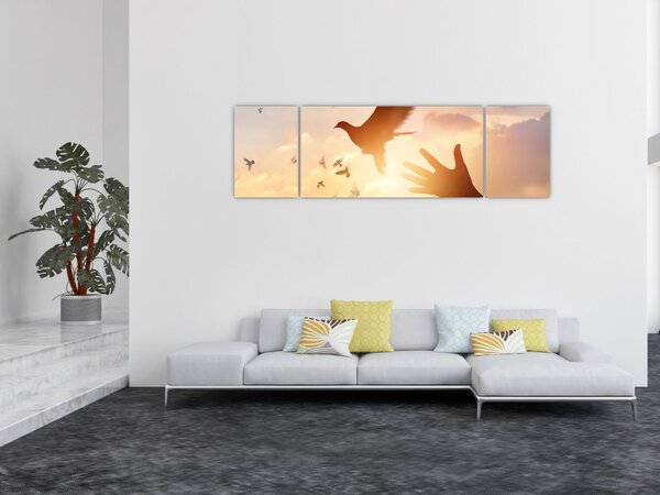Obraz - Holubičko, leť! (170x50 cm)