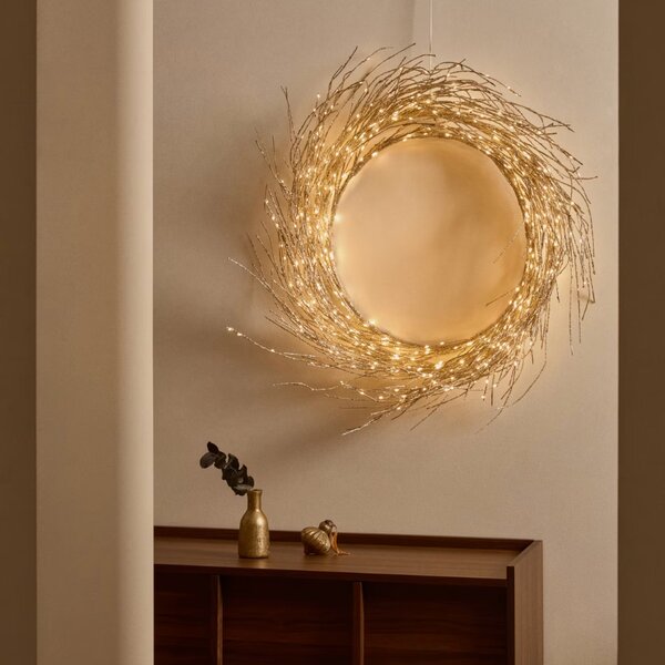 Stříbrný vánoční LED věnec Kave Home Bria 60 cm