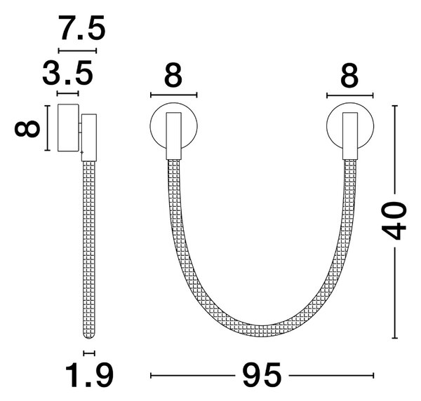 Nástěnné LED světlo Nova Luce Ilane 95 cm