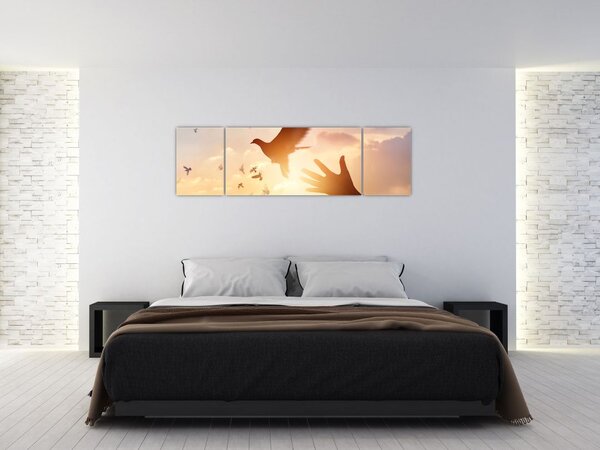Obraz - Holubičko, leť! (170x50 cm)