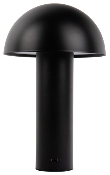 Present time Černá kovová nabíjecí stolní LED lampa Fungus