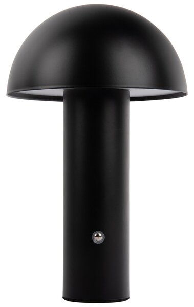 Present time Černá kovová nabíjecí stolní LED lampa Fungus