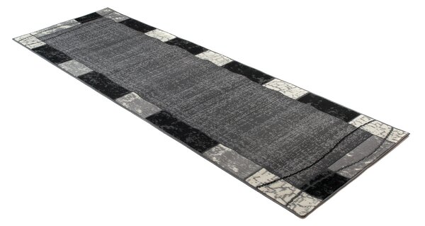 Chemex Moderní koberec Tap - obdélníky 3 - bílý/šedý Rozměr koberce: 70x250 cm