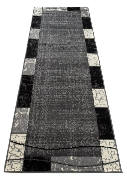 Chemex Moderní koberec Tap - obdélníky 3 - bílý/šedý Rozměr koberce: 70x250 cm