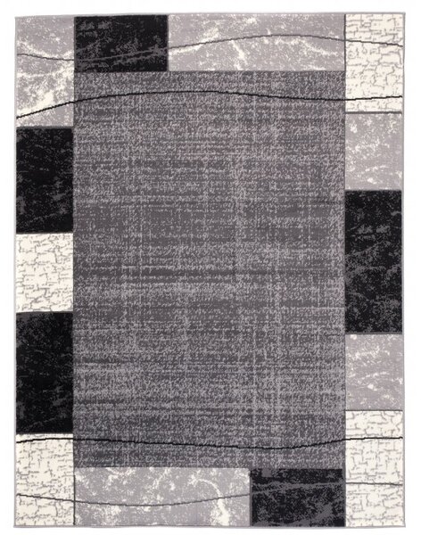 Chemex Moderní koberec Tap - obdélníky 3 - bílý/šedý Rozměr koberce: 70x250 cm