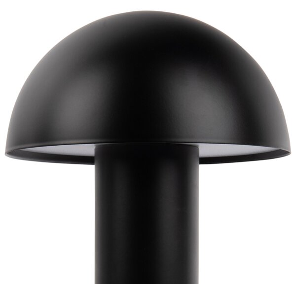Present time Černá kovová nabíjecí stolní LED lampa Fungus