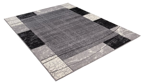 Chemex Moderní koberec Tap - obdélníky 3 - bílý/šedý Rozměr koberce: 70x250 cm