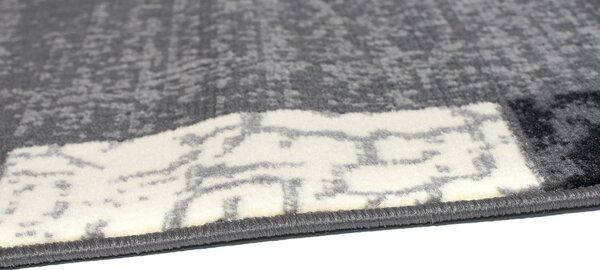 Chemex Moderní koberec Tap - obdélníky 3 - bílý/šedý Rozměr koberce: 70x250 cm