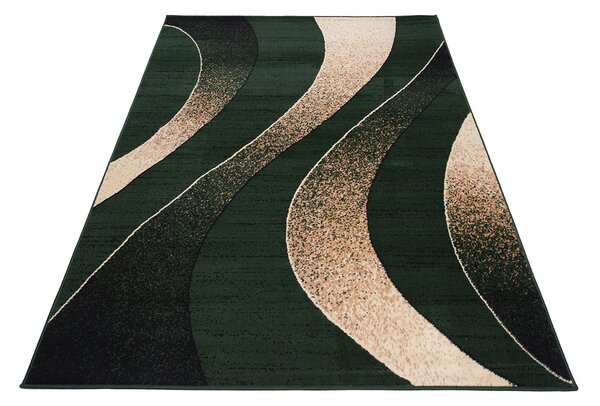 Chemex Moderní koberec Tap - vlnky 5 - krémový/zelený Rozměr koberce: 60x100 cm